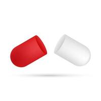 capsula pillola. piccolo palle scrosciante a partire dal un Aperto medico capsula. vettore illustrazione.