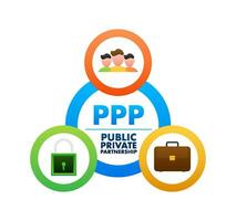 ppp pubblico privato collaborazione. in linea mercato. sicuro finanza investimento. vettore azione illustrazione