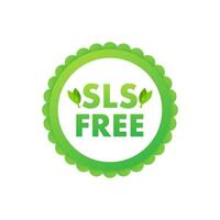 verde icona con cartello sls gratuito. sls gratuito su bianca sfondo vettore