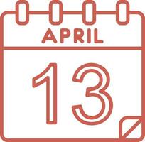 13 aprile vettore icona