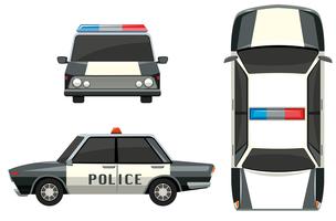 Auto della polizia da diversi punti di vista vettore