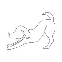 singolo linea cane schema continuo vettore arte illustrazione