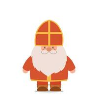 santo Nicholas giorno. sinterklaas vigilia. carino personaggio gnomo su bianca sfondo. inverno vacanza giorno. vettore piatto illustrazione.