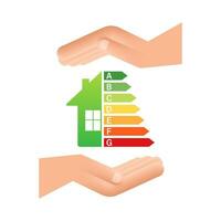energia efficienza grafico e Casa concetto. casa icona vettore. solare potenza. verde casa. vettore azione illustrazione