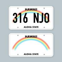 licenza piatto di Hawaii. auto numero piatto. vettore azione illustrazione