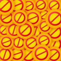 astratto rosso etichetta con fermare cartello su giallo sfondo. isolato vettore illustrazione. linea vettore icona