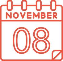 8 novembre vettore icona