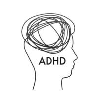 adhd Attenzione disturbo. impedire adh. vettore azione illustrazione