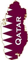 vettore nazionale bandiera di il arabo stato di Qatar. simbolo territorio nel il persiano golfo.