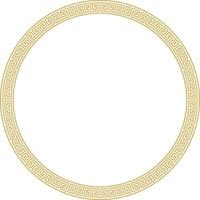vettore il giro d'oro classico telaio. greco meandro. modelli di Grecia e antico Roma. cerchio europeo confine