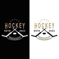 hockey logo disegno, gli sport gioco simbolo modello vettore