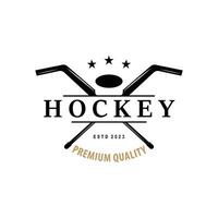 hockey logo disegno, gli sport gioco simbolo modello vettore