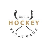 hockey logo disegno, gli sport gioco simbolo modello vettore