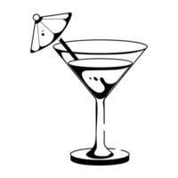 di moda cocktail bicchiere vettore