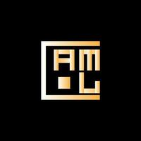 aml lettera logo vettore disegno, aml semplice e moderno logo. aml lussuoso alfabeto design