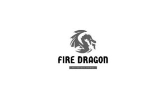 Drago testa logo design modello vettore