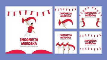 modello di banner festa dell'indipendenza dell'indonesia. vettore