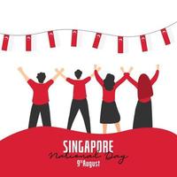 modello di banner per il giorno dell'indipendenza di singapore. vettore