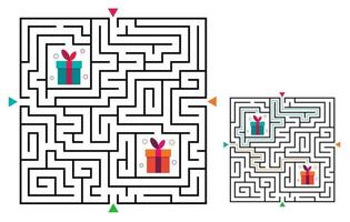 labirinto quadrato gioco del labirinto per i bambini. enigma logico del labirinto. vettore