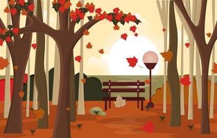 autunno stagione autunnale parco di campagna natura paesaggio vettore