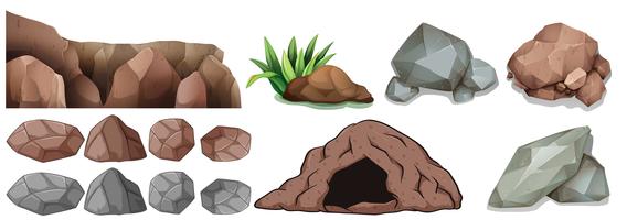 Cave e diverse forme di rocce vettore
