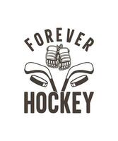 hockey è mio preferito stagione hockey logo maglietta design vettore