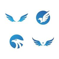 modello di progettazione dell'icona di vettore del logo dell'ala di falco