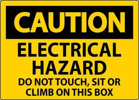 attenzione cartello elettrico rischio - fare non tocco, sedersi o scalata su Questo scatola vettore