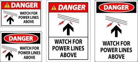 Pericolo cartello orologio per energia Linee sopra vettore