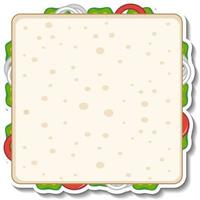 adesivo quadrato sandwich su sfondo bianco vettore
