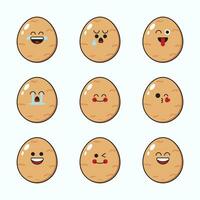 vettore impostato di verdura emoticon. divertente Patata emoji con viso.