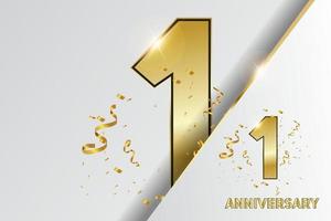 celebrazione dell'anniversario del primo anno. vettore