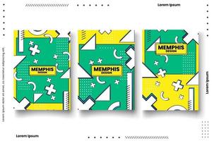 Memphis style banner design set di modelli colorati. vettore