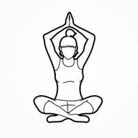 contorno di posa yoga vettore