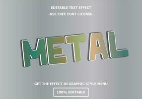 metallo 3d modificabile testo effetto modello. stile premio gratuito font licenza vettore