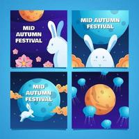 collezione di carte del festival di metà autunno vettore