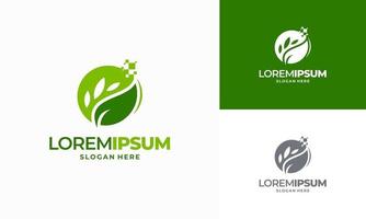 disegno del modello del logo dell'agricoltura digitale, logo della tecnologia verde vettore