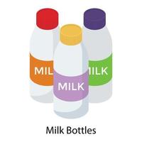 concetti di bottiglie di latte vettore