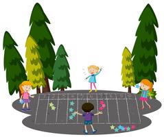 I bambini giocano a Math Game al Park vettore