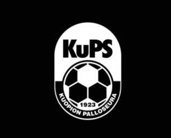Kuopion pallosura club simbolo logo bianca Finlandia lega calcio astratto design vettore illustrazione con nero sfondo