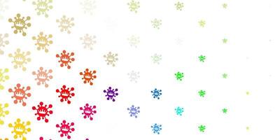 sfondo vettoriale multicolore chiaro con simboli di virus.