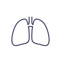 icona del contorno dei polmoni su bianco vettore