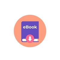 ebook download icona vettoriale su bianco