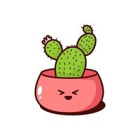 kawaii cactus pianta succulenta illustrazione vettore