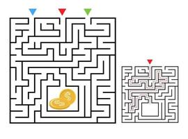 labirinto quadrato gioco del labirinto per i bambini. enigma logico del labirinto. vettore