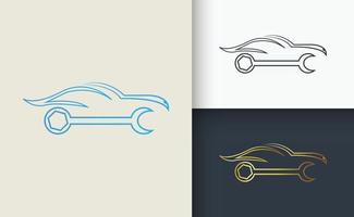 set di modelli di progettazione del logo di riparazione auto vettore