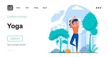 modello di pagina di destinazione del concetto web di yoga vettore