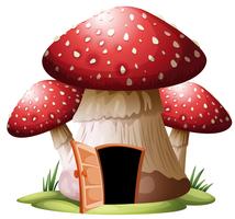 Una casa dei funghi su sfondo whiyr vettore