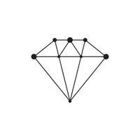 icona della linea di diamante modello di vettore di disegno poligonale del diamante
