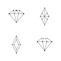 icona della linea di diamante modello di vettore di disegno poligonale del diamante